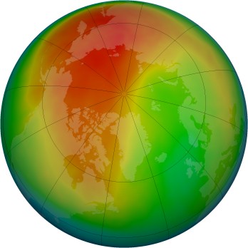 Arctic ozone map for 2012-02